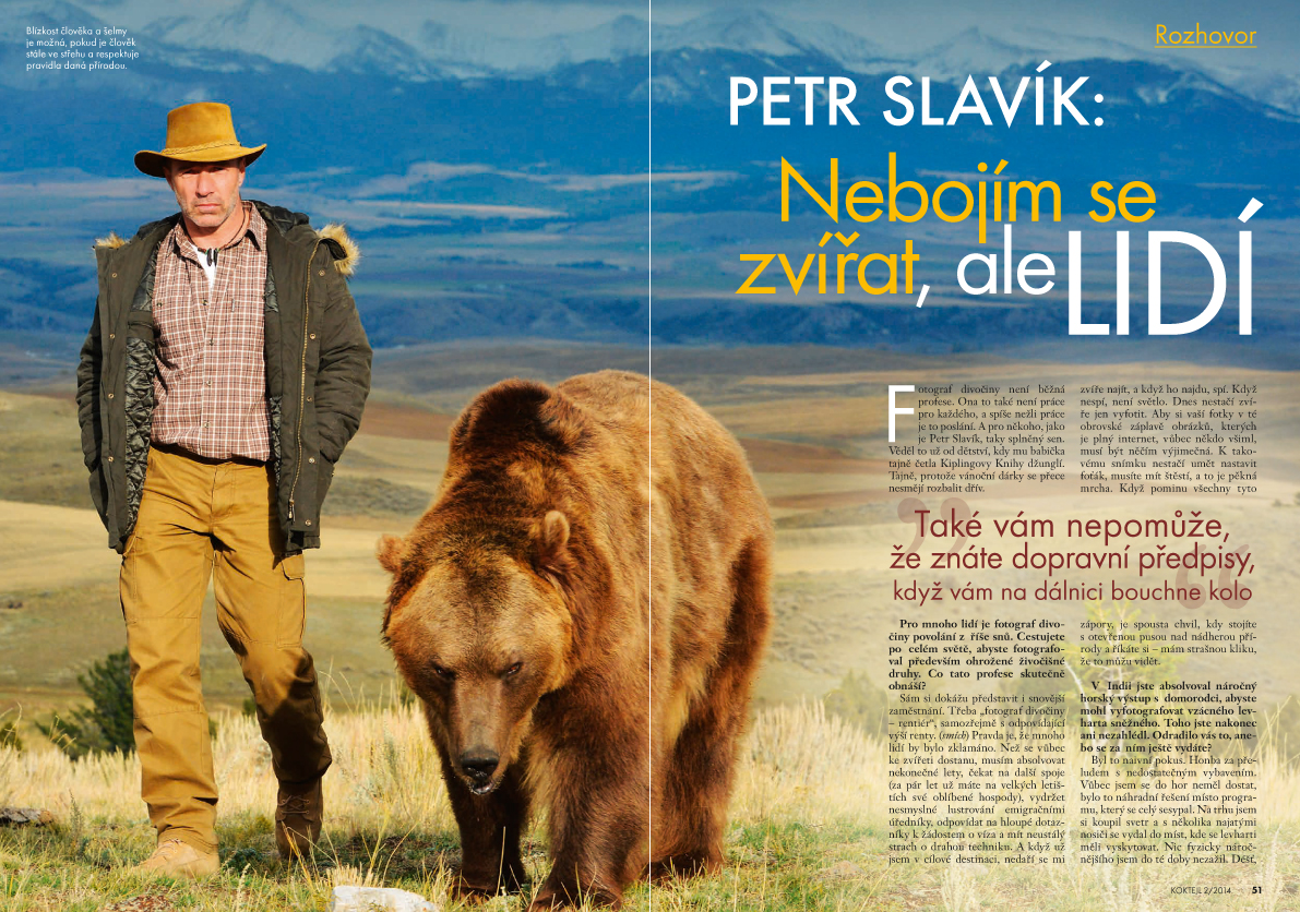 Petr Slavík a grizzly,Montana,USA